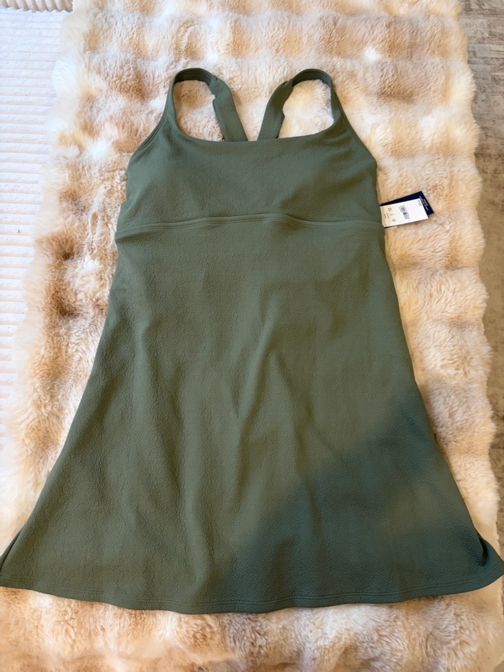 Lands' End Olive Green Swim Tank Dress medium NWT